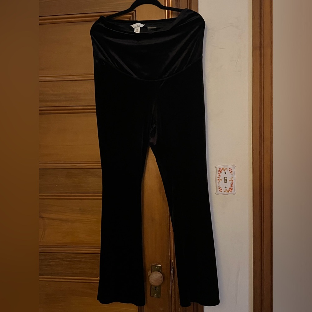Maternity velvet flared pants